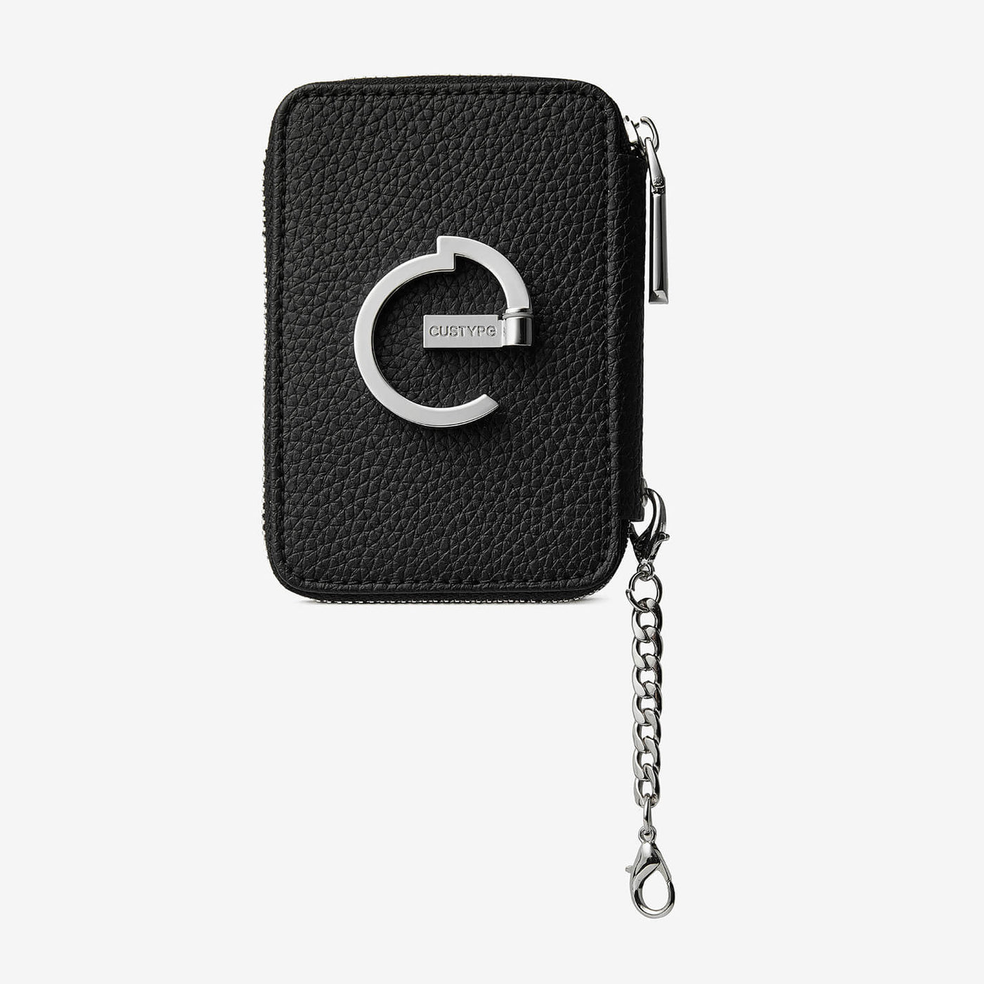 Silver Edge Kit- Card Holder Phone Wallet with Ring Stand-Mobile Phone Accessories-ZIPPER & WALLET-Fit for 6.7″ / 6.9‘’-Black-Custype