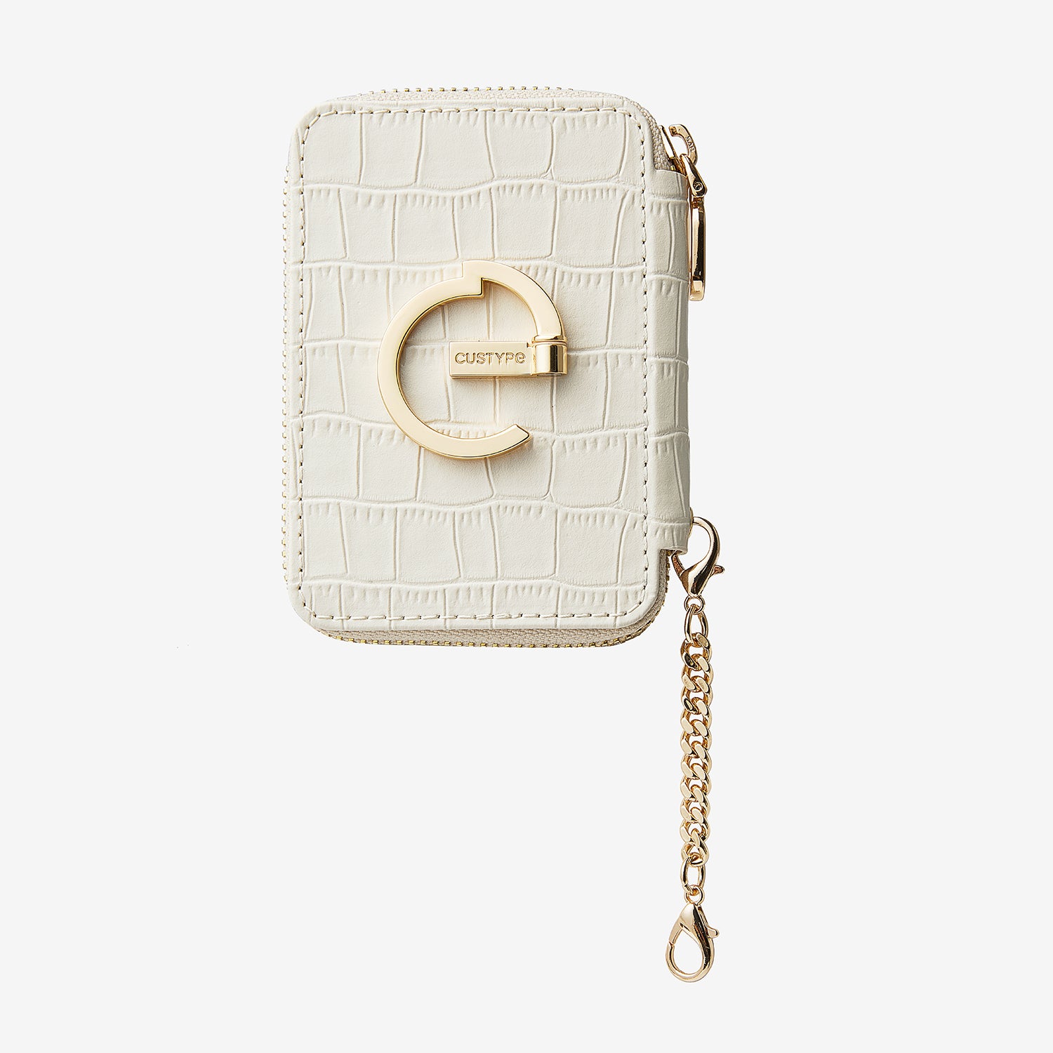 Crocodile Design Set- Detachable Zipper E-stand Wallet-Mobile Phone Accessories-ZIPPER & WALLET-Fit for 6.7″ / 6.9‘’-White-Custype