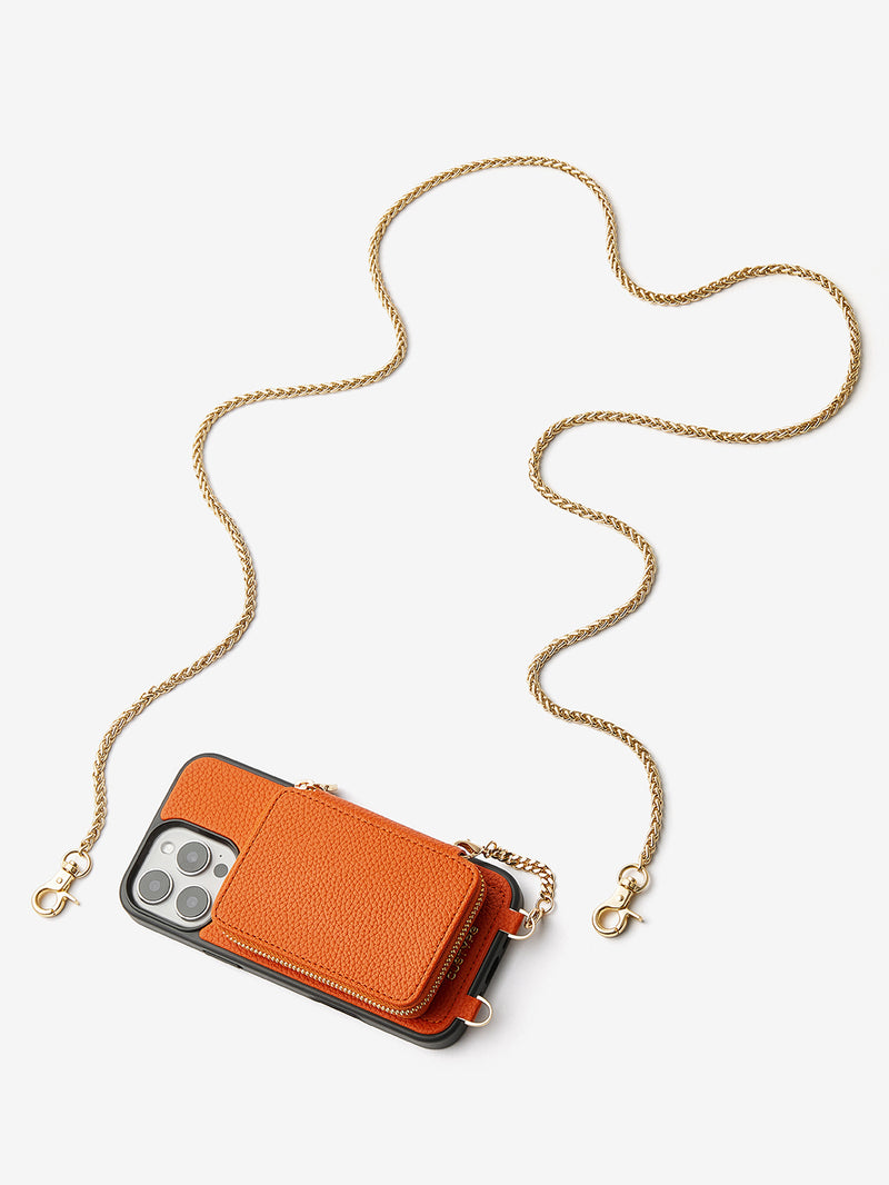Slim Metal Chain- Removable Magnetic Phone Purse Case with Shoulder Strap-Mobile Phone Cases-DETACHABLE WALLET & PHONE POUCH-Blue-iPhone 16 Pro Max-Custype