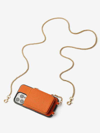 Slim Metal Chain- Removable Magnetic Phone Purse Case with Shoulder Strap-Mobile Phone Cases-DETACHABLE WALLET & PHONE POUCH-Blue-iPhone 16 Pro Max-Custype