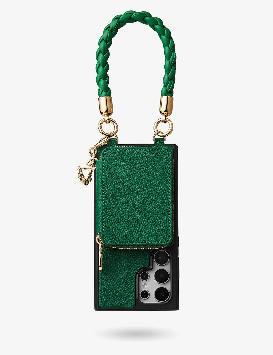 BraidTrend- Samsung Rope Style Wristlet Separable Wallet Phone Case-Mobile Phone Cases-WRISTBAND & PHONE POUCH-Black-Samsung S25 Ultra-Custype