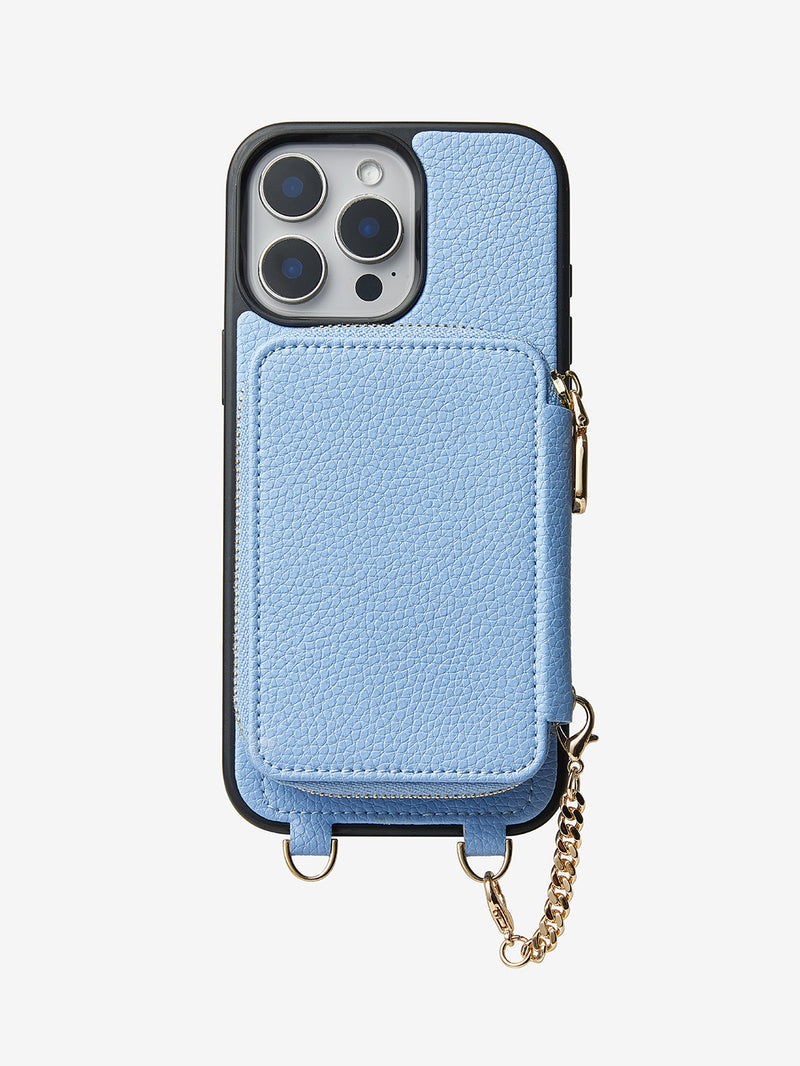 Blue phone case with wallet on back iPhone 16 Pro Max

