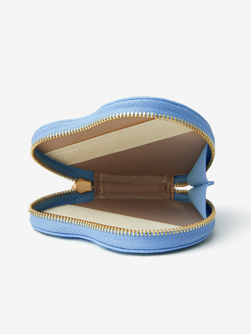 heart pouch coin purse blue
