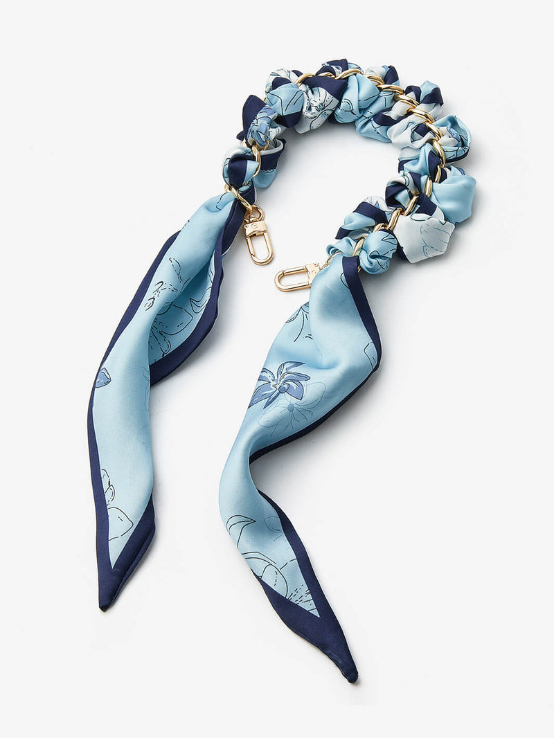 Silk Scarf Phone Case Wrist Strap-Mobile Phone Accessories-PHONE CASE ACCESSORIES-Beige-Flowers-Custype