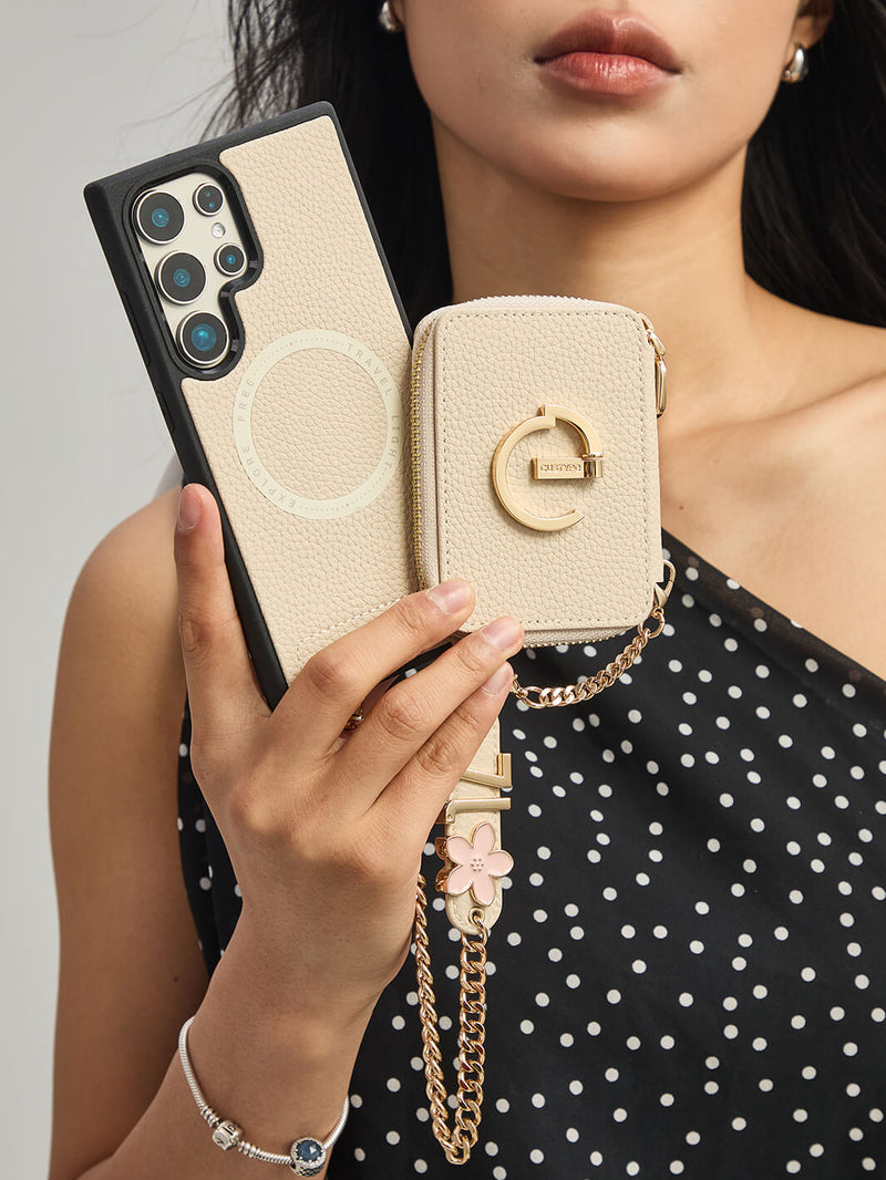 Personalised Style Kit- Samsung Phone Stand Wallet Phone Case for Wireless Charging-Mobile Phone Cases-WRISTBAND & PHONE POUCH-Green-Samsung S25 Ultra-Custype