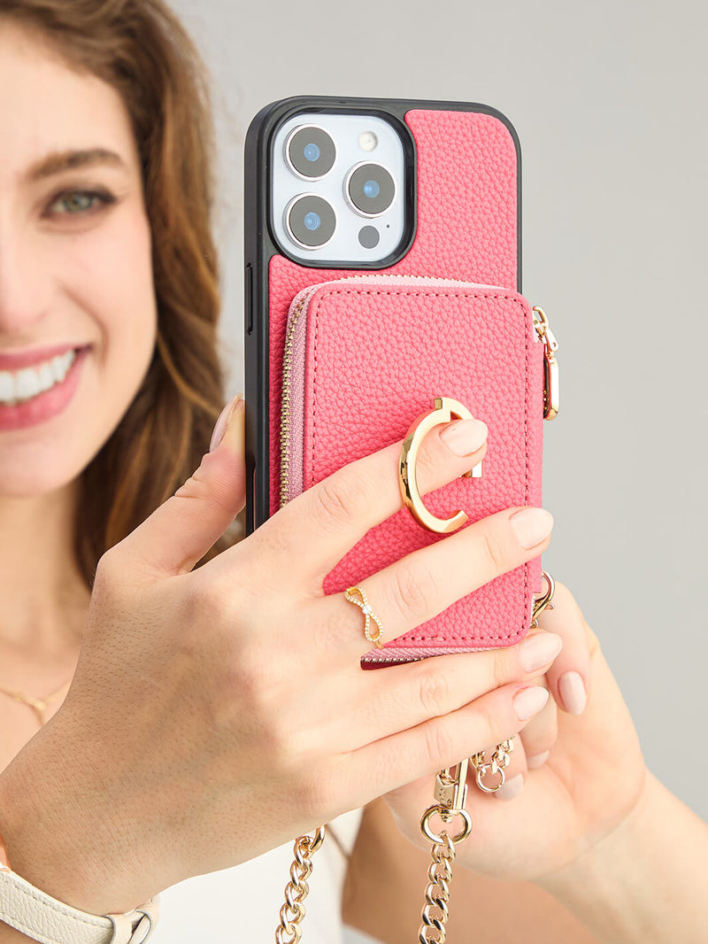 Candy Chain Kit- Magnetic Separable Wallet iPhone Case with Pearl Chain & Grip-Mobile Phone Cases-DETACHABLE WALLET & PHONE POUCH-Custype