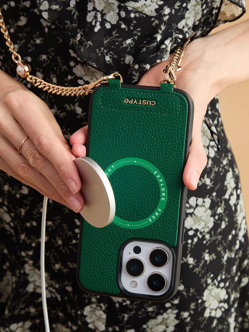 Sleek Design Kit- Magnetic Phone Case with Pearl Chain-Mobile Phone Cases-DETACHABLE WALLET & ROUND POUCH-Custype
