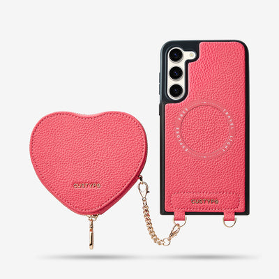 Heart Design Kit- Samsung Galaxy Wireless Charging Phone Case With Detachable Pouch