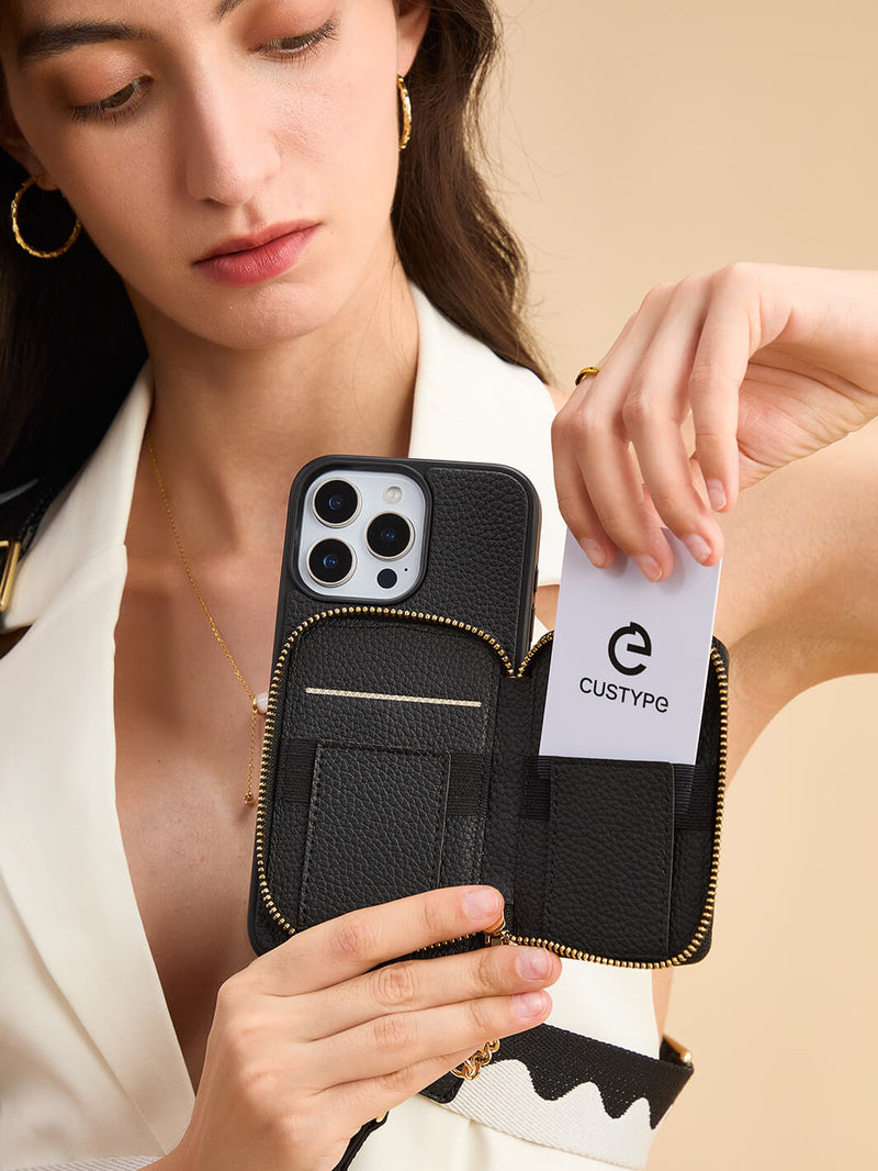 Original Design Set- Bicolor Webbing Crossbody Phone Case With Round Pouch Set-Mobile Phone Cases-DETACHABLE WALLET & ROUND POUCH-Custype