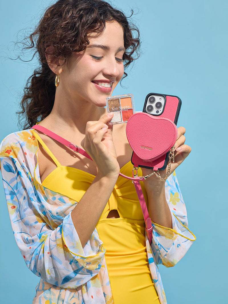 popular phone case zipper heart pouch iPhone 15 Pro 
