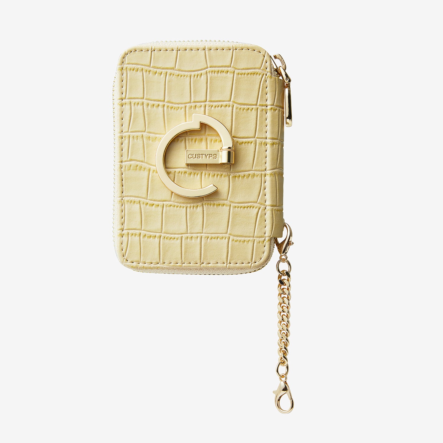 Crocodile Design Set- Detachable Zipper E-stand Wallet-Mobile Phone Accessories-ZIPPER & WALLET-Fit for 6.7″ / 6.9‘’-Beige Yellow-Custype