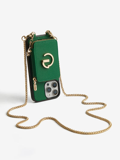 Slim Metal Chain- Magnetic Crossbody Phone Case with Card Holder