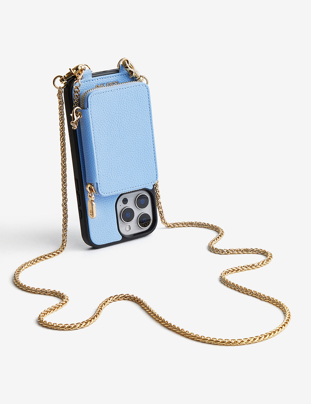 Slim Metal Chain- Removable Magnetic Phone Purse Case with Shoulder Strap-Mobile Phone Cases-DETACHABLE WALLET & PHONE POUCH-Blue-iPhone 16 Pro Max-Custype