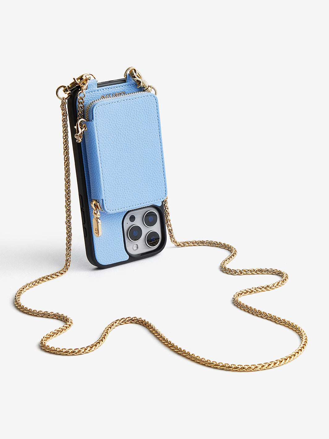 Slim Metal Chain- Removable Magnetic Phone Purse Case with Shoulder Strap-Mobile Phone Cases-DETACHABLE WALLET & PHONE POUCH-Blue-iPhone 16 Pro Max-Custype