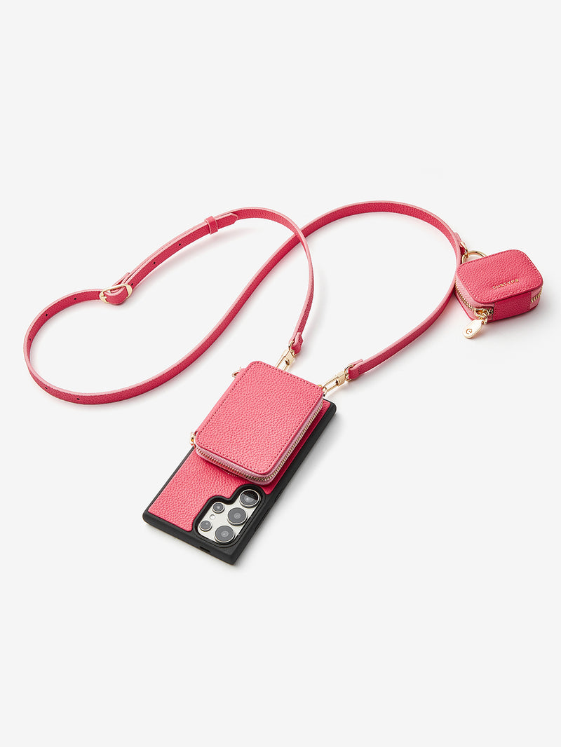 Unique Design Set- Samsung Galaxy Detachable Wireless Charging Phone Case AirPods Pouch Set-Mobile Phone Cases-DETACHABLE WALLET & PHONE POUCH-Beige-Samsung S24 Ultra-Custype