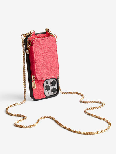 Slim Metal Chain- Removable Magnetic Phone Purse Case with Shoulder Strap