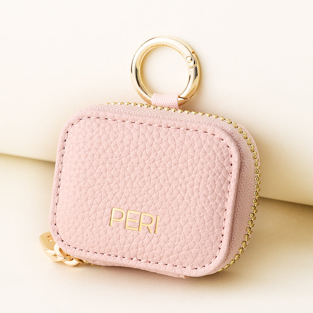 Light pink premium airpods pouch with zipper for moms