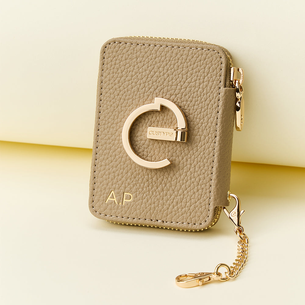 Taupe wallet with Magnetic for travel