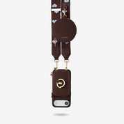 Brown iPhone 17 air case with a detachable strap for hands-free