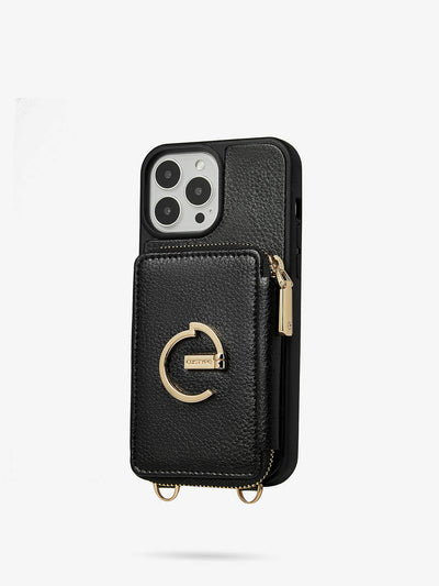 Custype wallet phone case with wrist strap kickstand iPhone cover