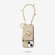 Wallet Phone Case Beige iPhone 15 Pro