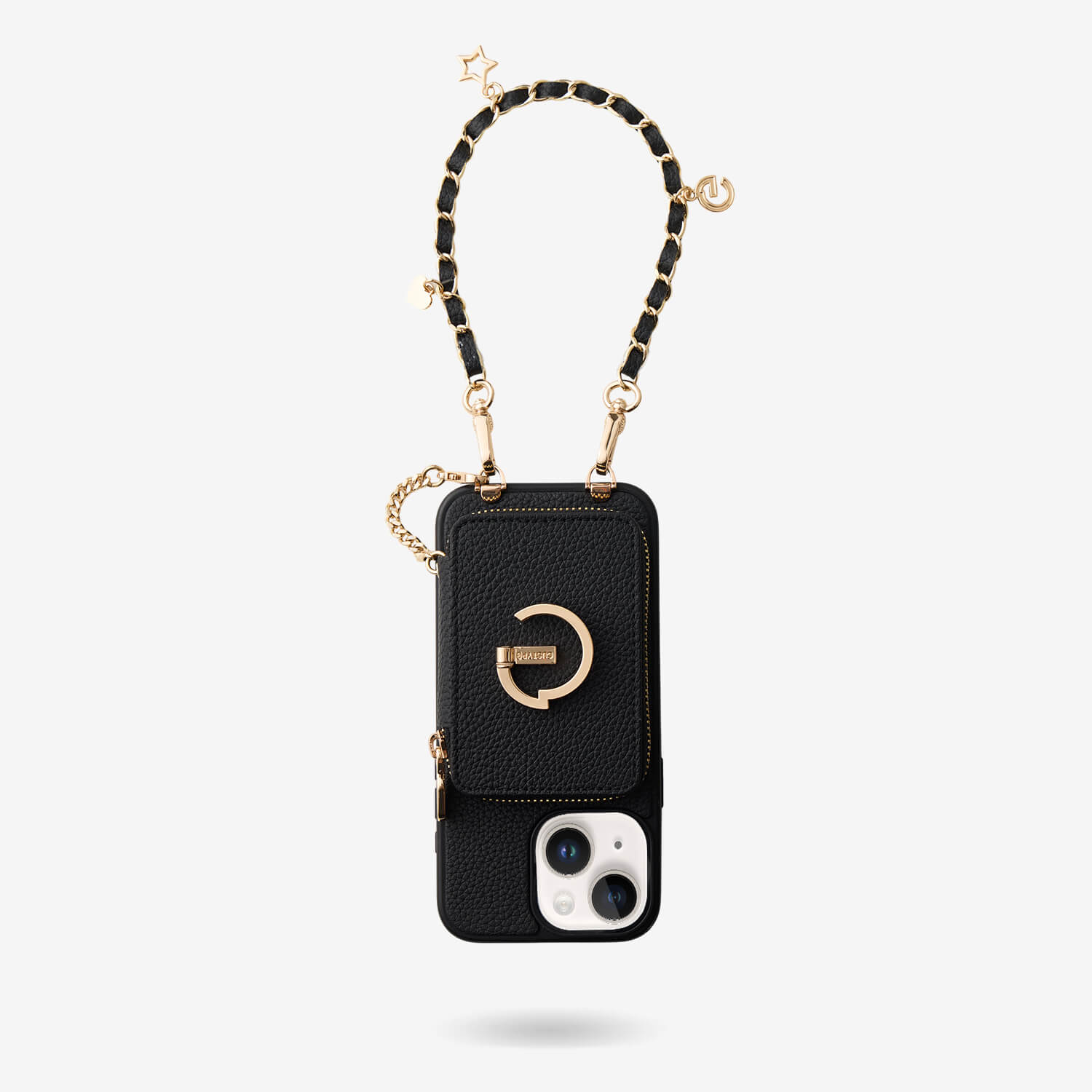 Black phone case with wristlet
