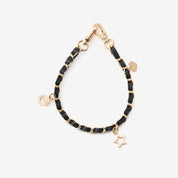 Elegant Chain Leather Wrist Strap- Lychee-Mobile Phone Accessories- iPhone Duo PHONE CASE ACCESSORIES-Black-Custype