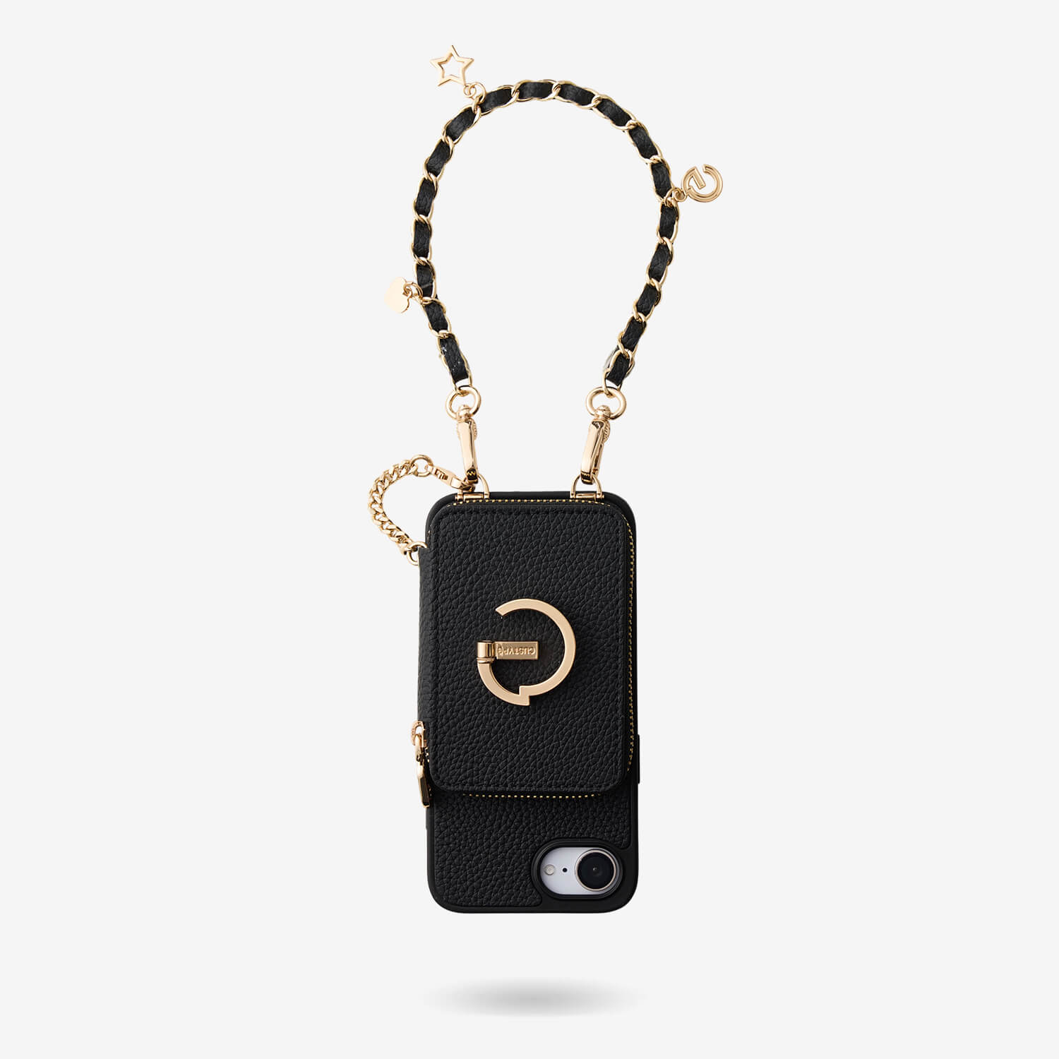Allure Chain Series-  Protective Wireless Charging Wallet Phone Case with Wristlet - iPhone 16e
