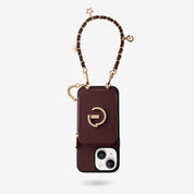 Allure Chain Series-  Protective Wireless Charging Wallet Phone Case with Wristlet - iPhone 15 Plus