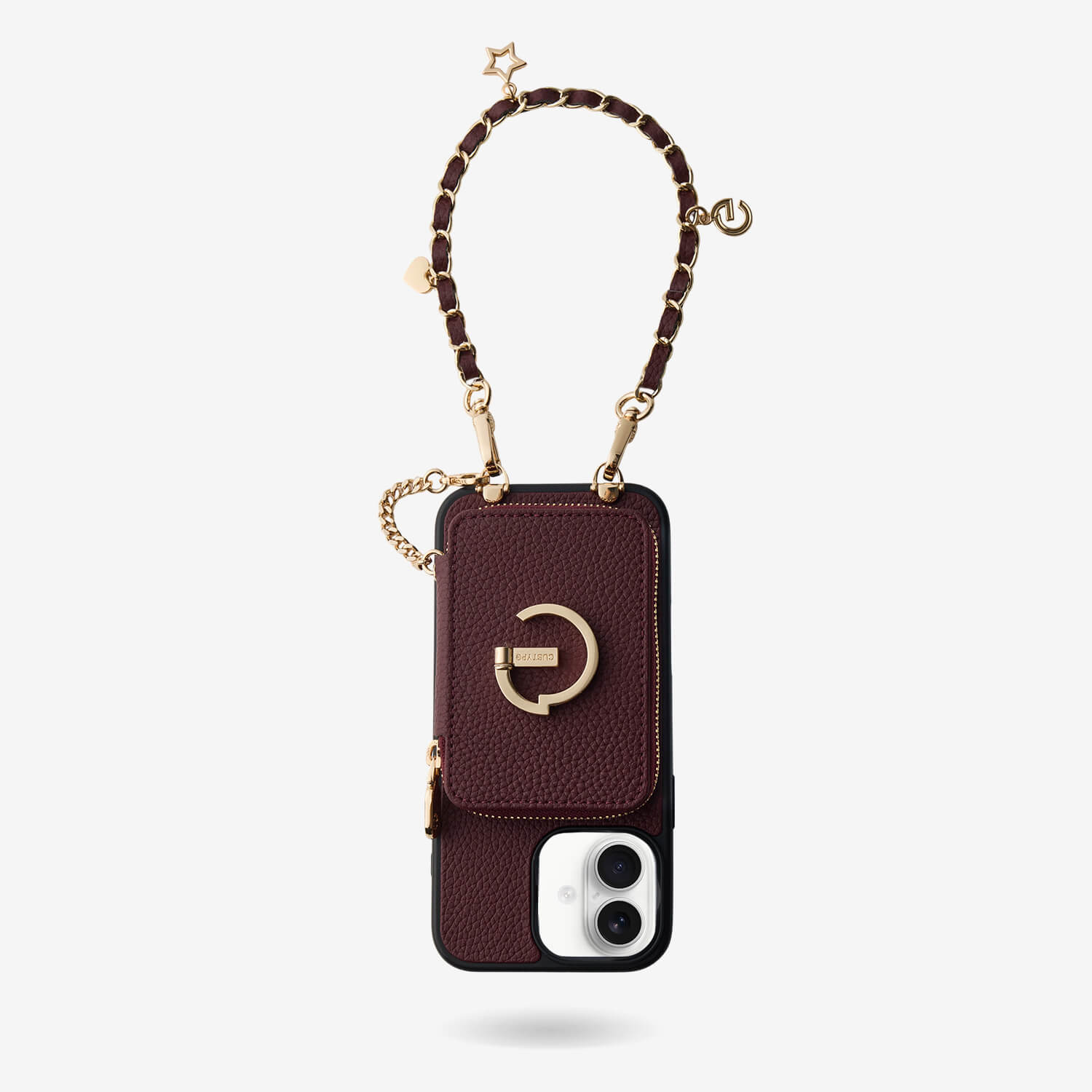 Allure Chain Series-  Protective Wireless Charging Wallet Phone Case with Wristlet - iPhone 16
