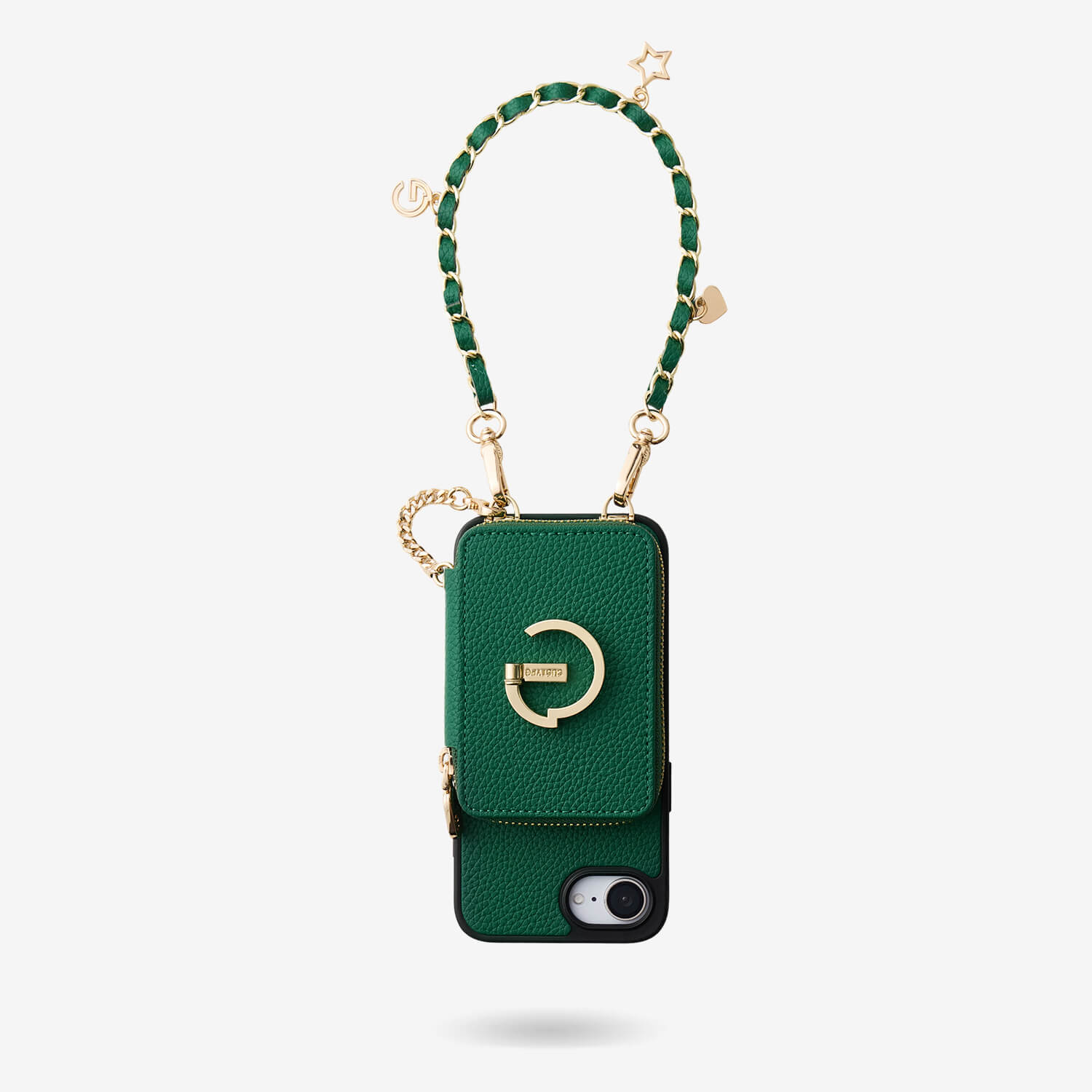 Allure Chain Series-  Protective Wireless Charging Wallet Phone Case with Wristlet - iPhone 16e