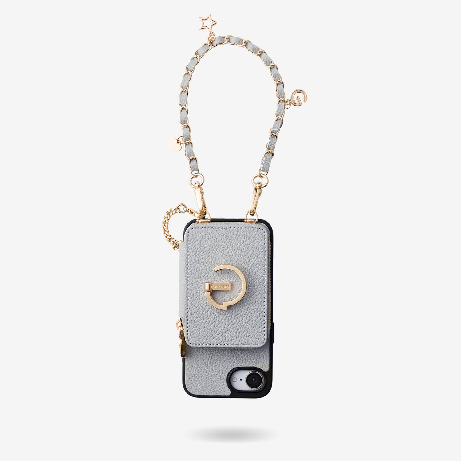 Allure Chain Series-  Protective Wireless Charging Wallet Phone Case with Wristlet - iPhone 16e