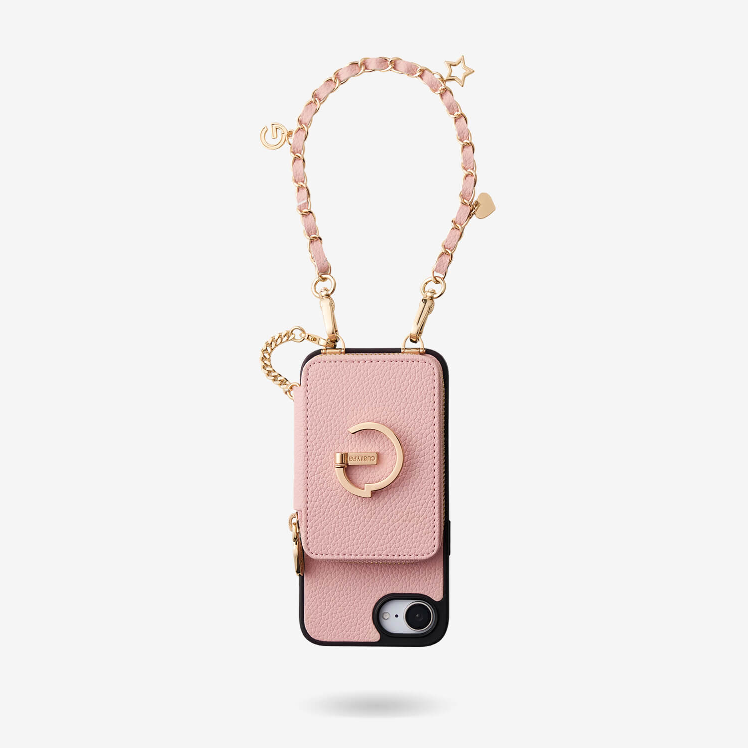 Allure Chain Series-  Protective Wireless Charging Wallet Phone Case with Wristlet - iPhone 16e