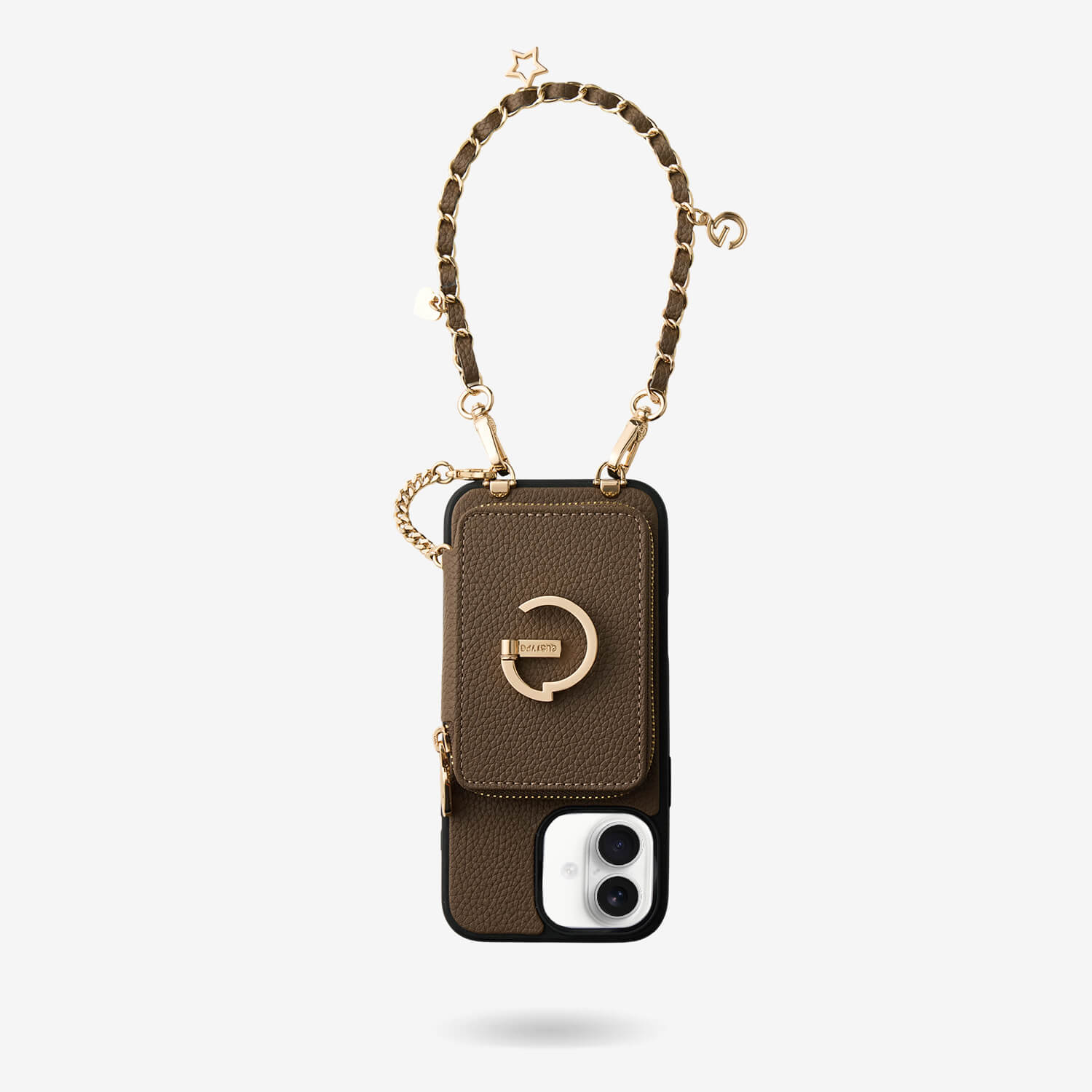 Allure Chain Series-  Protective Wireless Charging Wallet Phone Case with Wristlet - iPhone 16