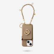 Allure Chain Series-  Protective Wireless Charging Wallet Phone Case with Wristlet - iPhone 15