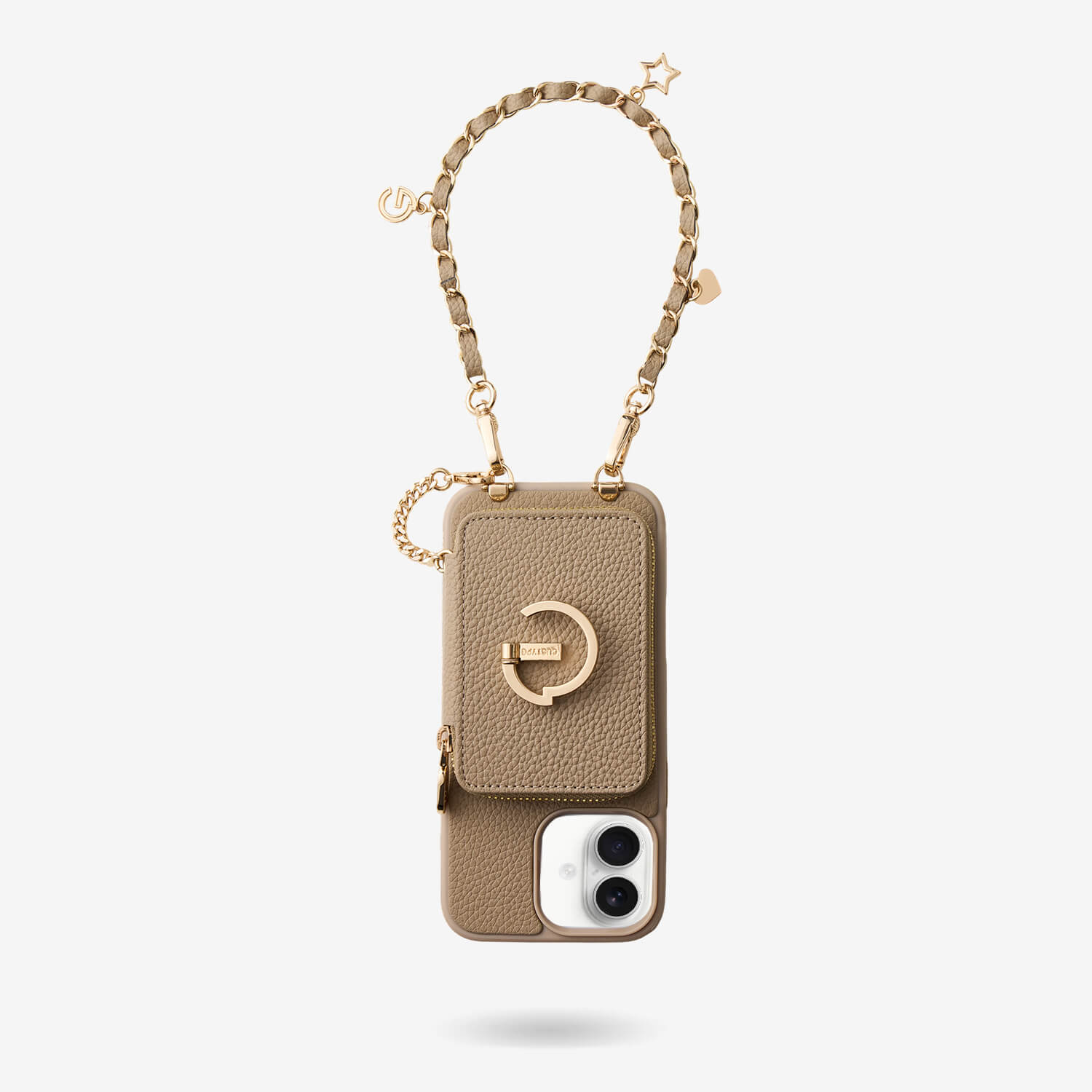 Allure Chain Series-  Protective Wireless Charging Wallet Phone Case with Wristlet - iPhone 16