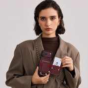 Allure Chain Series- Wallet Phone Case with Chain & Stand