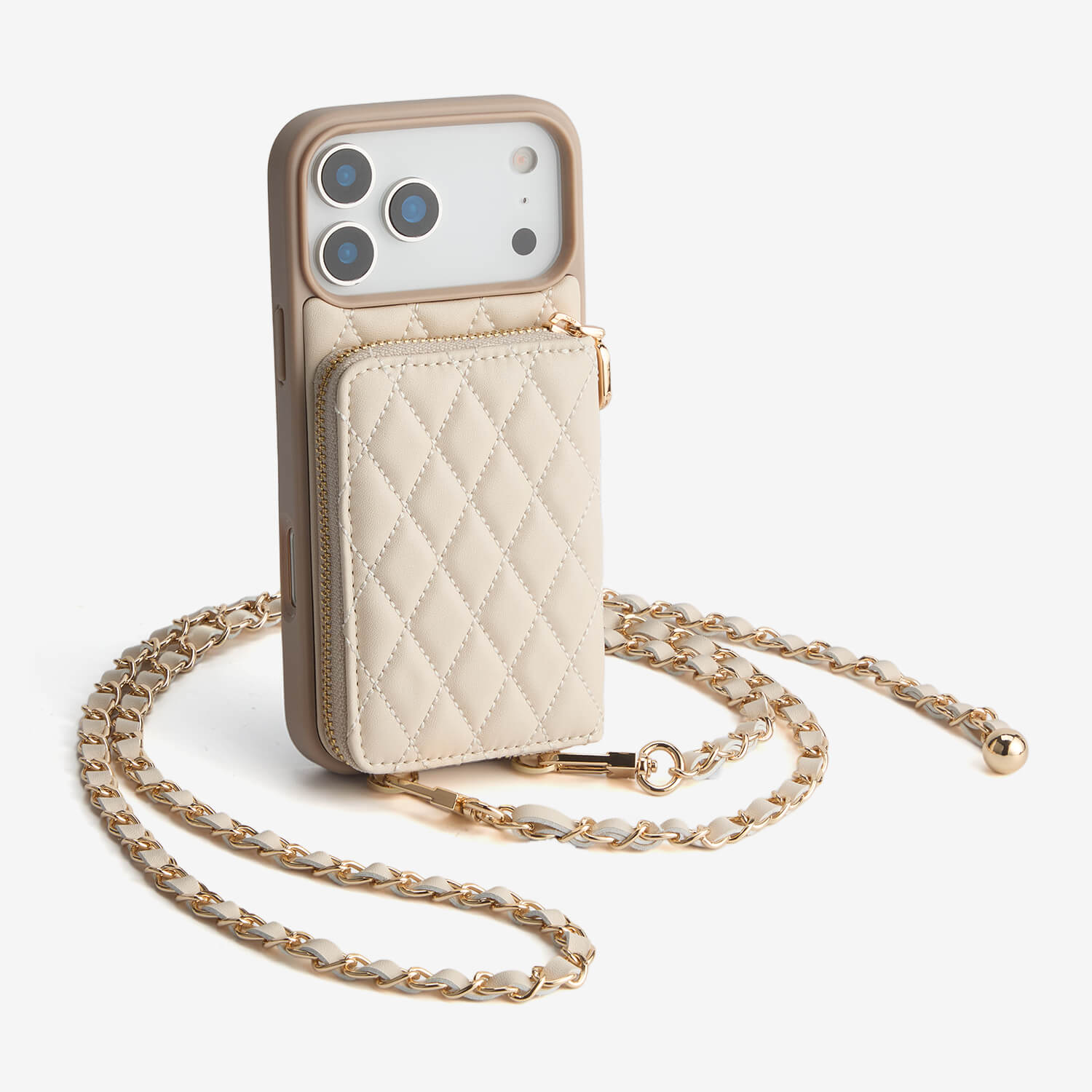 LuxeCharm- Argyle Phone Case with Adjustable Crossbody Chain Strap