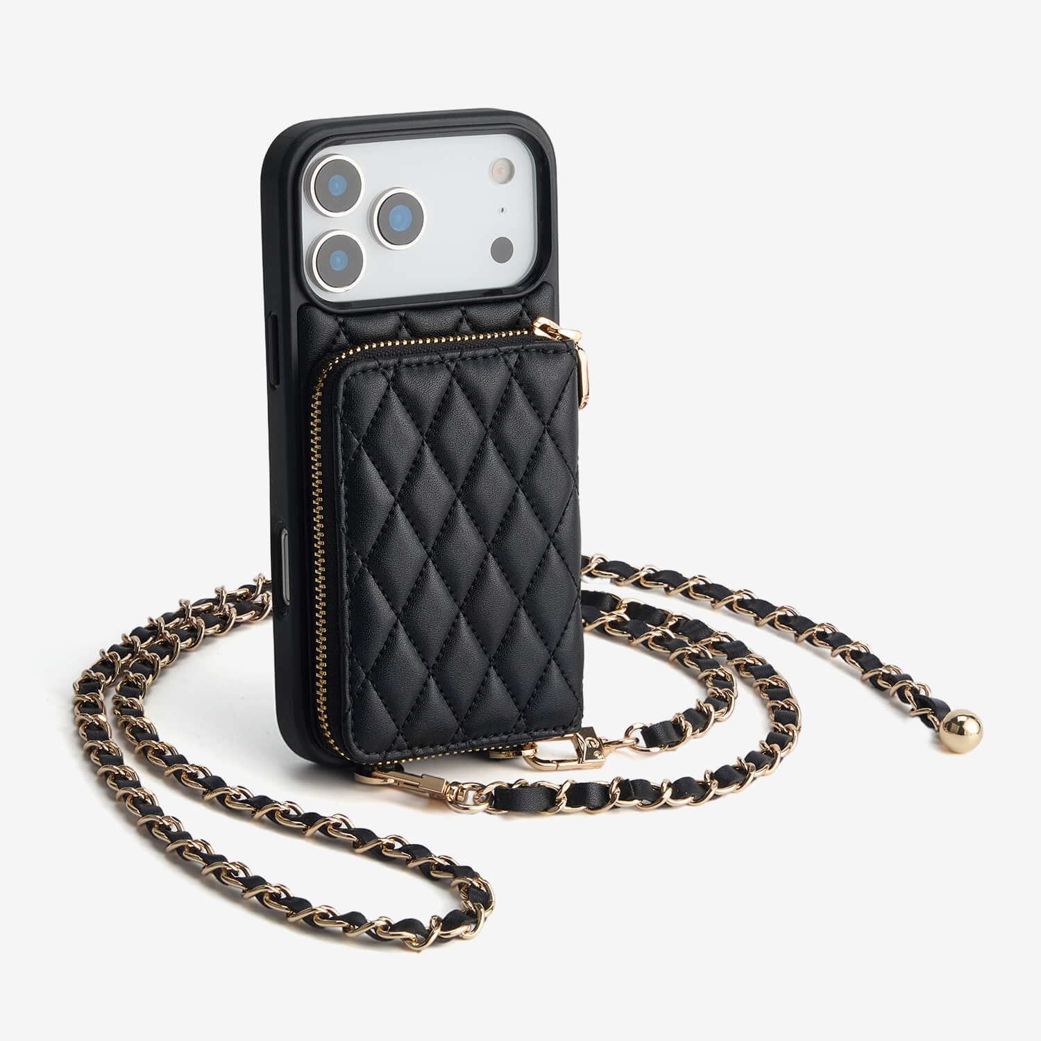 LuxeCharm- Argyle Phone Case with Adjustable Crossbody Chain Strap