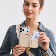 Original Design Set- Bicolor Webbing Crossbody Phone Case With Round Pouch Set - iPhone 17