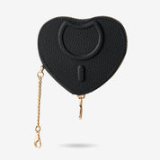 coin purse black heart pouch