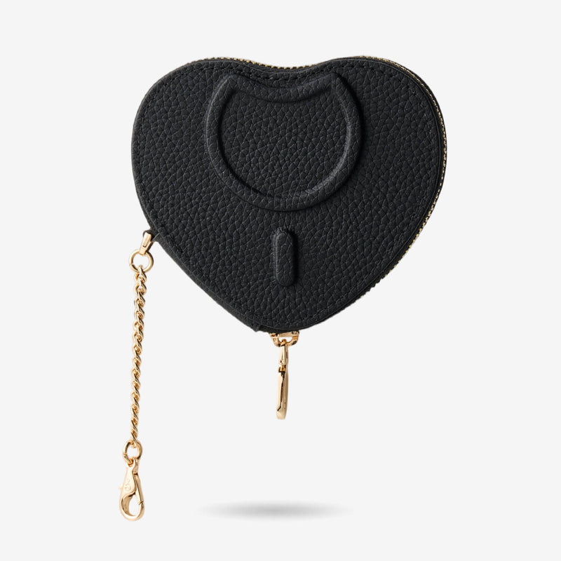 coin purse black heart pouch