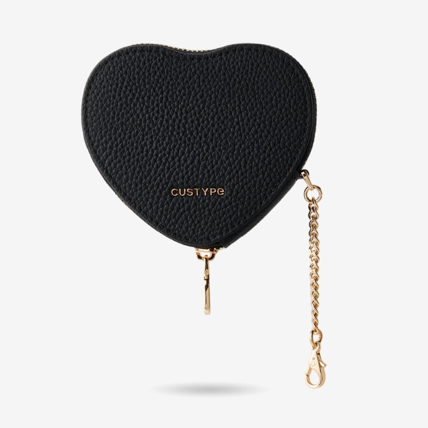 Heart Design Kit- Lychee Pouch-Mobile Phone Accessories-AIRPODS & LIPSTICK POUCH-Black-Custype