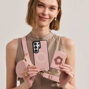 Bloom Pal- Samsung Galaxy Magnetic Wallet Case with Strap & Pouch