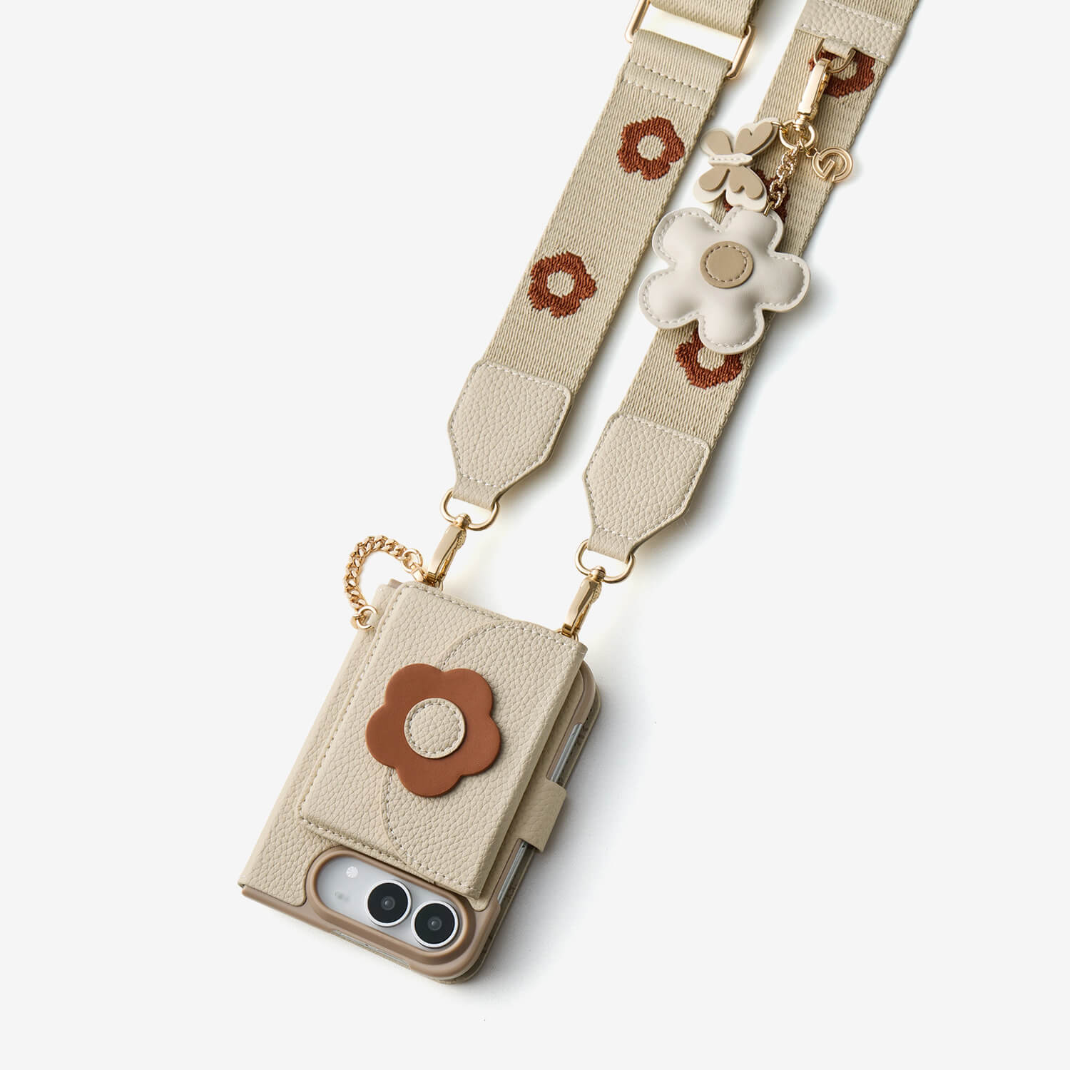 Bloom Pal- Slim Wallet Phone Case with Strap & Flower Charm