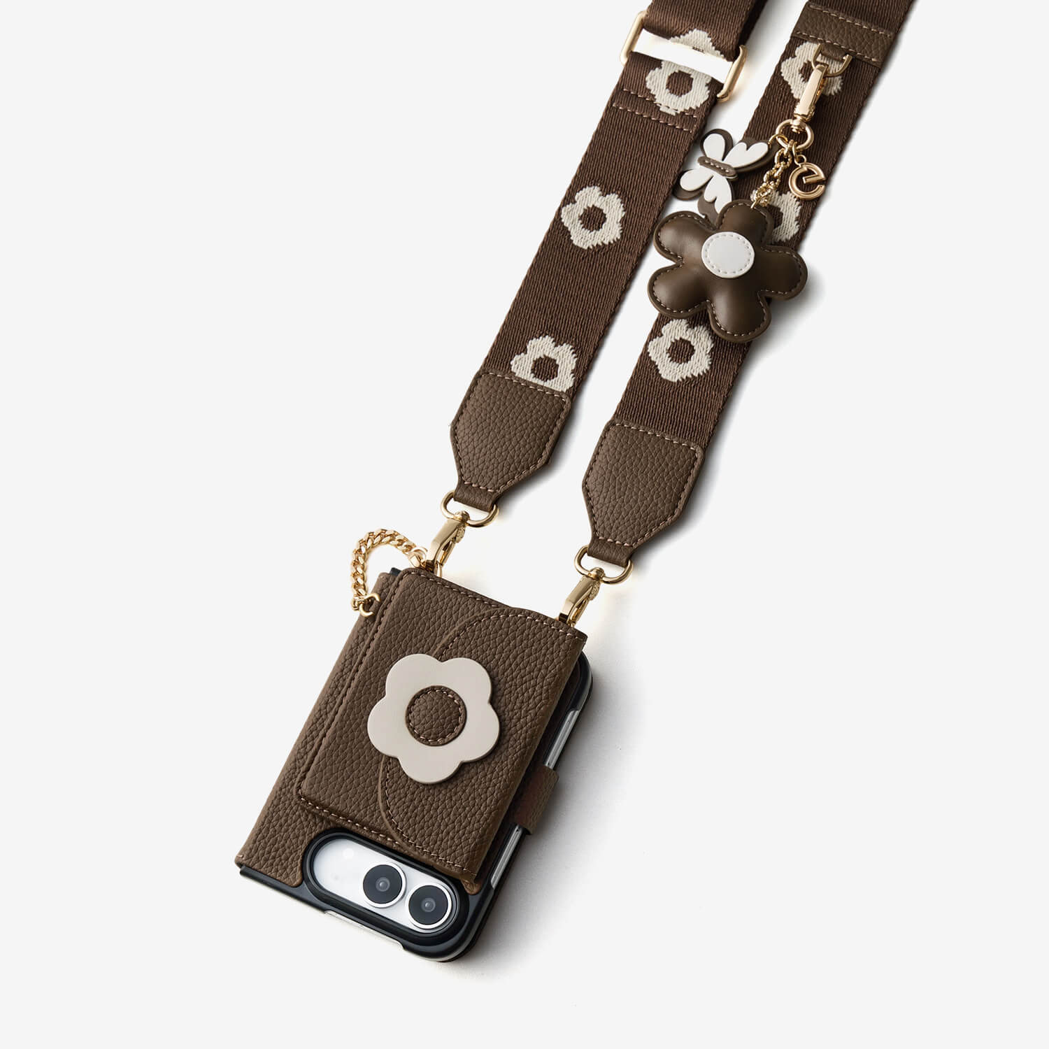 Bloom Pal- Slim Wallet Phone Case with Strap & Flower Charm