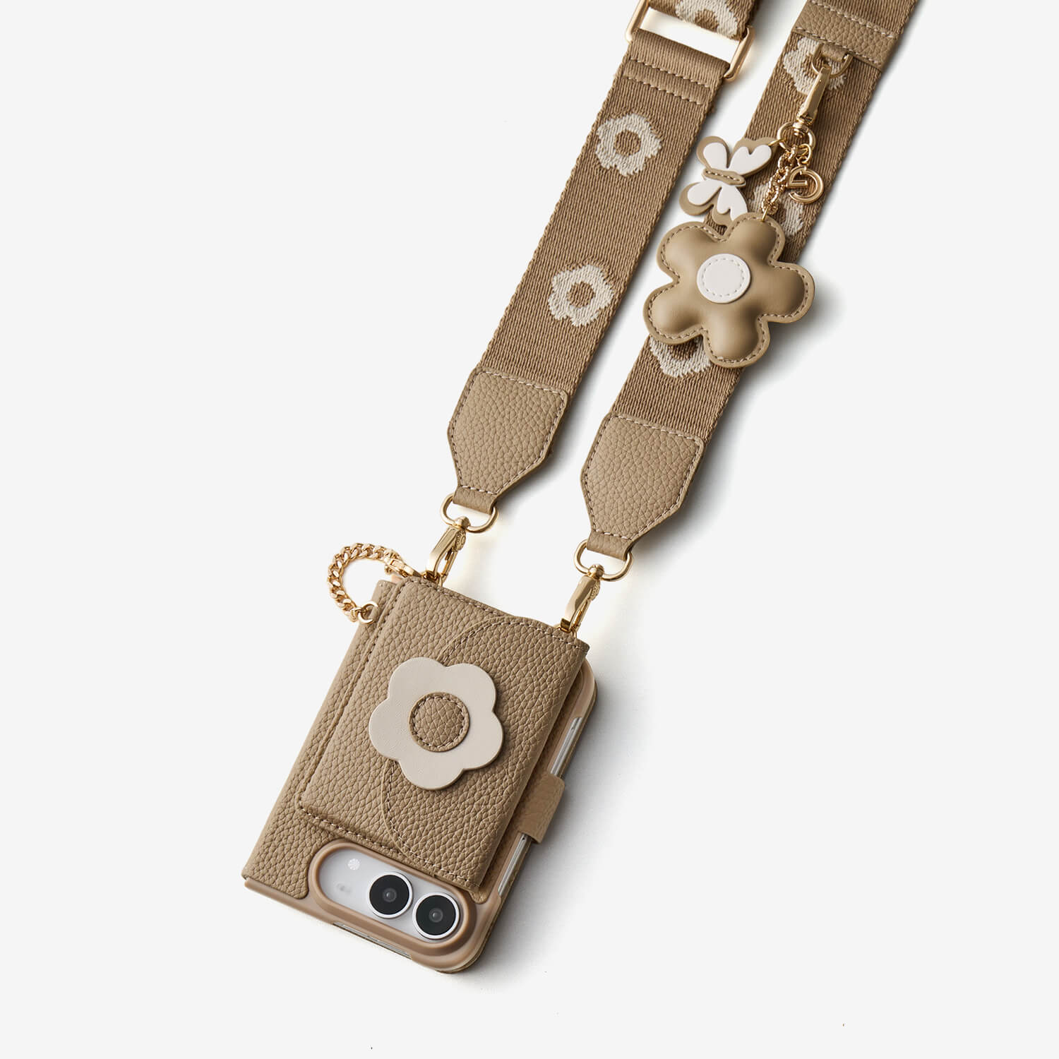 Bloom Pal- Slim Wallet Phone Case with Strap & Flower Charm
