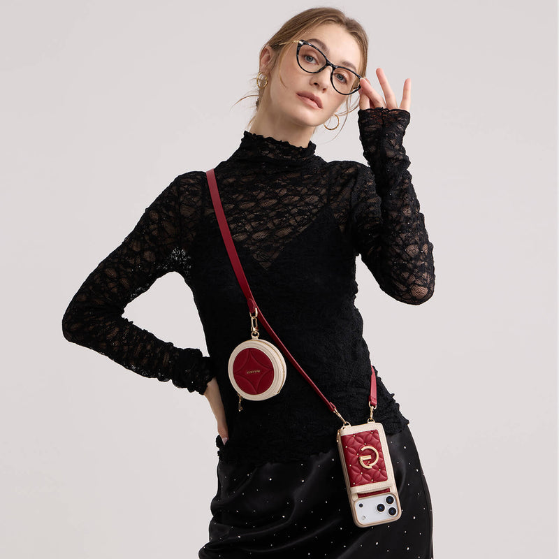 ThreadTrend- ブルームステッチ 携帯電話ケース ラウンドポーチセット