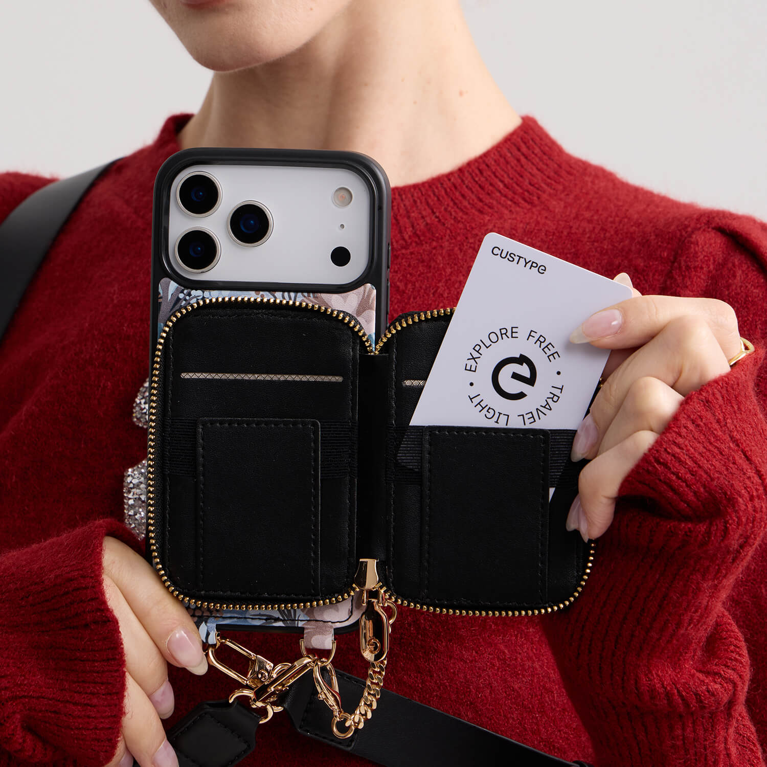 Josie- ボタニカルテーマ デザイナークロスボディスマホケース