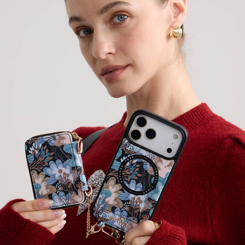 Josie- ボタニカルテーマ デザイナークロスボディスマホケース